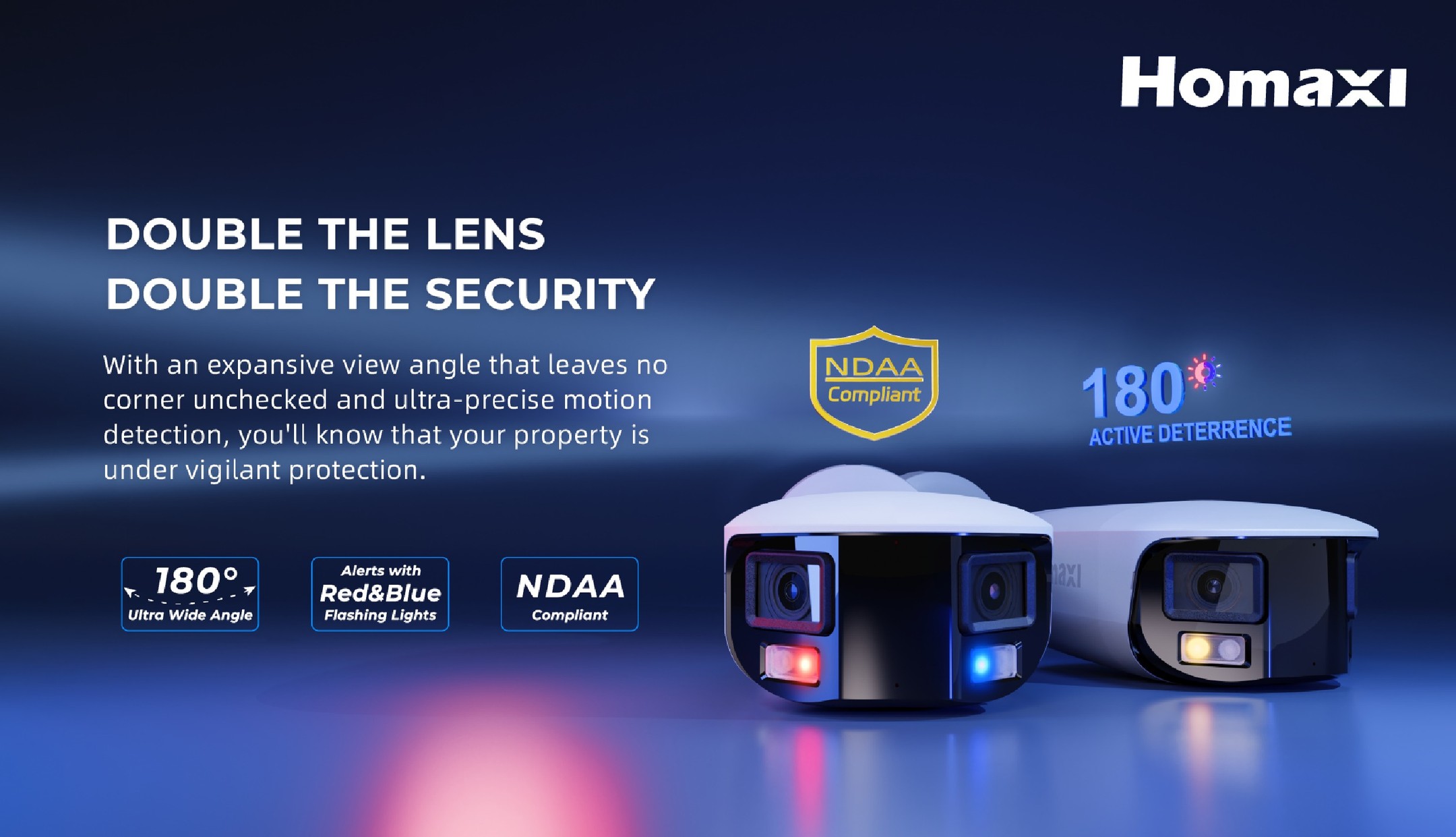 dual lens cameras, dual lens security cameras